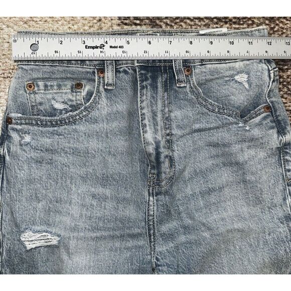 Daze Womens Go Getter High Rise Flare Jeans 24 Blue Light Wash Distressed - Picture 3 of 9